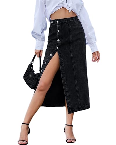 Amazon.com: Womens High Waisted Washed Button Front Denim